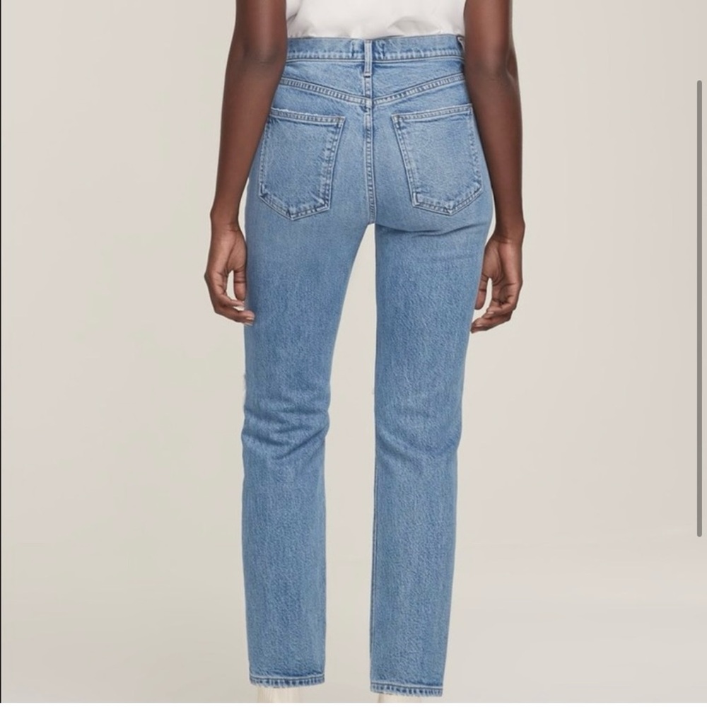 Agolde Wilder Jean Blue Distressed Ripped Women Jeans - Picture 3 of 12